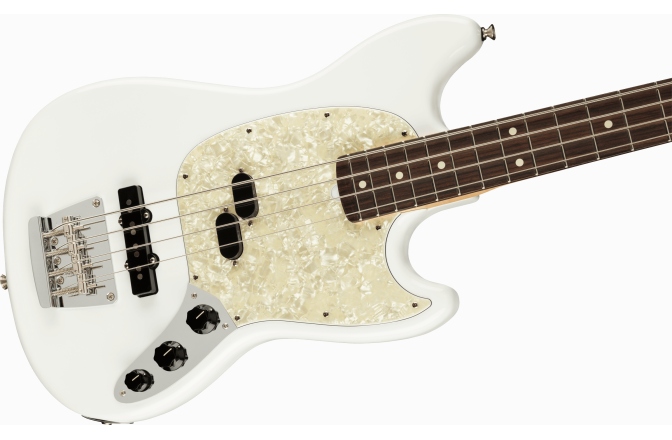 Chitară Bas Fender American Performer Mustang Bass RW Arctic White