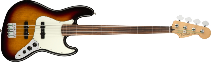 Fender Player Jazz Bass Fretless Pau Ferro Fingerboard 3-Color Sunburst