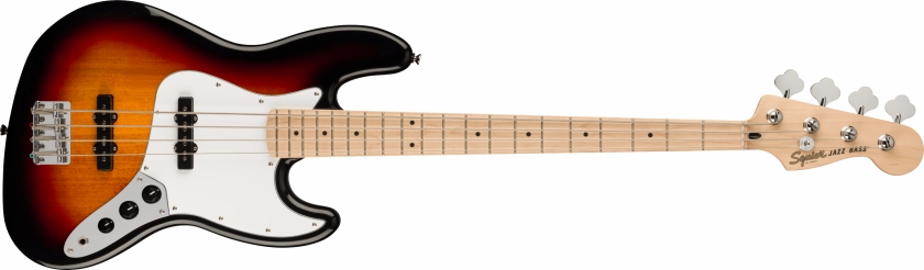 Fender Squier Affinity Series Jazz Bass Maple Fingerboard White Pickguard 3-Color Sunburst