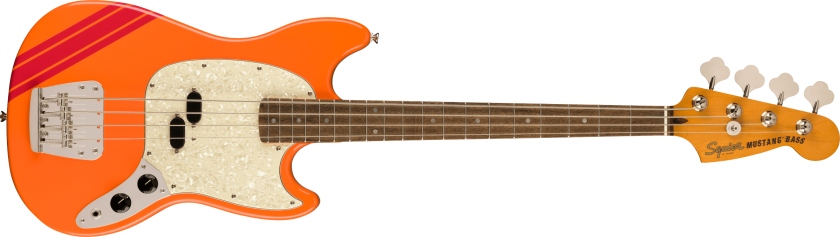 Fender Squier Limited Edition Classic Vibe '60s Competition Mustang Bass Capri Orange Dakota Red Stripes