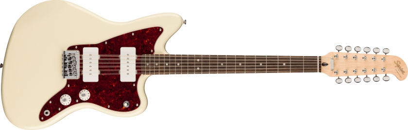 Fender Squier Paranormal Jazzmaster XII Laurel Fingerboard Tortoiseshell Pickguard Olympic White