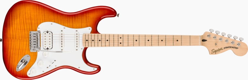 Fender Squier Affinity Series Stratocaster FMT HSS Maple Fingerboard White Pickguard Sienna Sunburst
