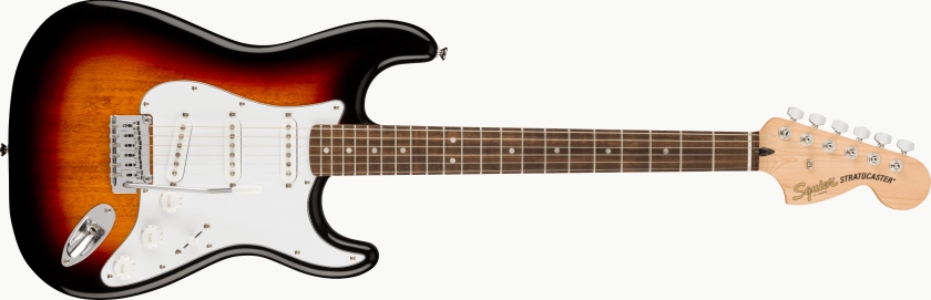 Fender Squier Affinity Series Stratocaster Laurel Fingerboard White Pickguard 3-Color Sunburst