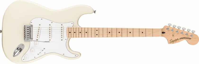 Fender Squier Affinity Series Stratocaster Maple Fingerboard White Pickguard Olympic White