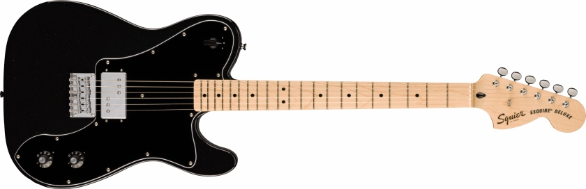 Fender Squier Paranormal Esquire Deluxe Maple Fingerboard Black Pickguard Metallic Black