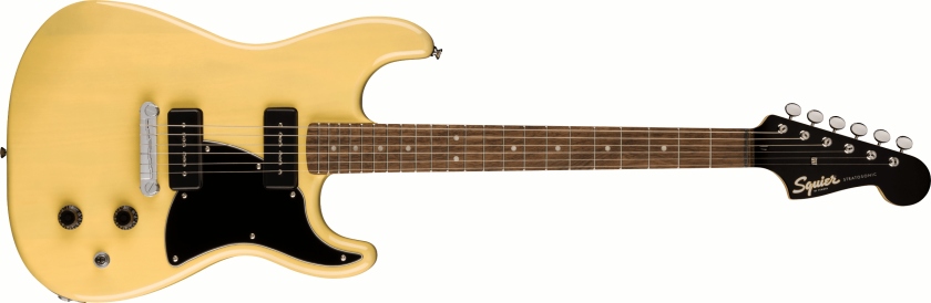 Fender Squier Paranormal Strat-O-Sonic Laurel Fingerboard Black Pickguard Vintage Blonde