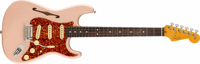 Fender American Professional II Stratocaster Thinline Transparent Shell Pink