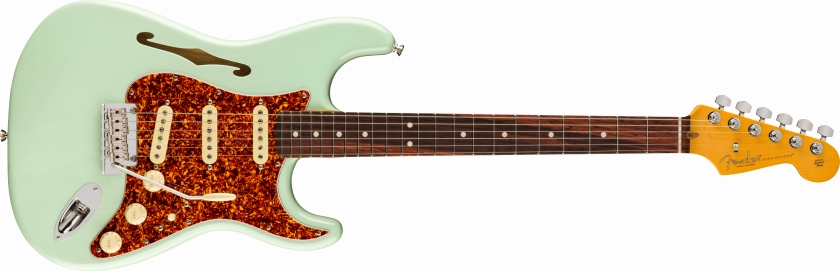 Fender American Professional II Stratocaster Thinline Transparent Surf Green