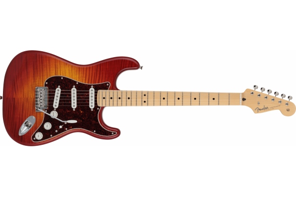 Hybrid II Stratocaster MF Flame Sunset Orange Transparent