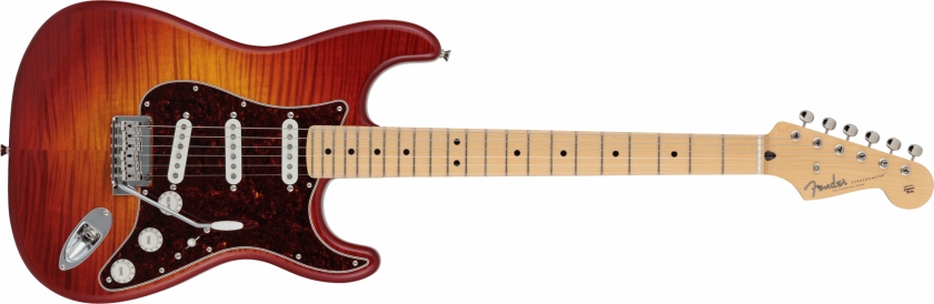 Fender Hybrid II Stratocaster MF Flame Sunset Orange Transparent