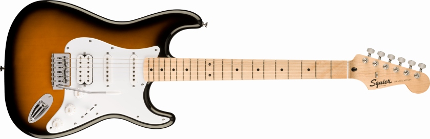 Fender Squier FSR Squier Sonic Stratocaster HSS MF White Pickguard 2-Color Sunburst
