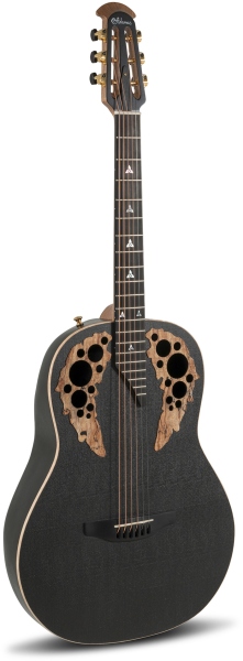 Adamas U581T-SPM Mid-Depth Non-Cutaway Black Satin Copper Metal Flake