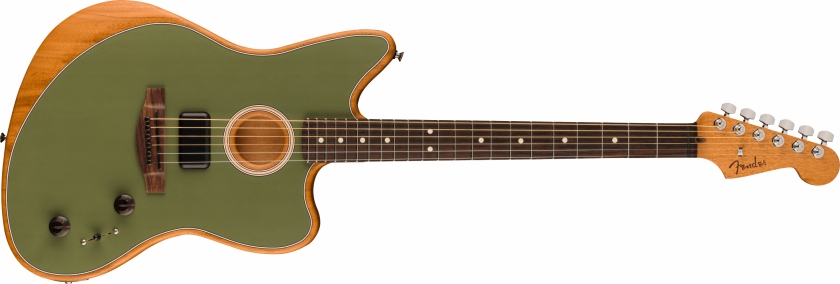 Fender Acoustasonic Jazzmaster Rosewood Fingerboard Antique Olive