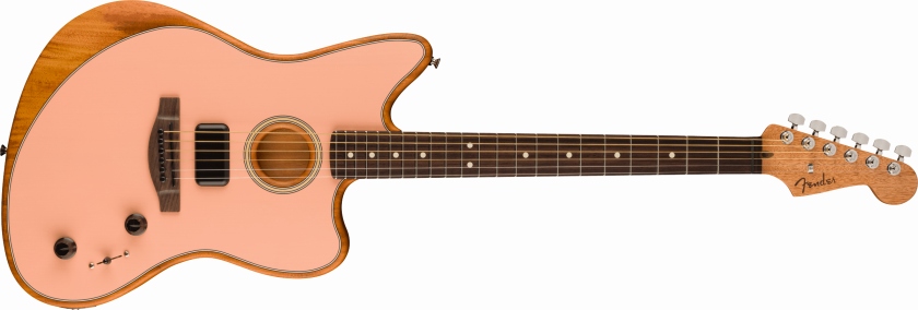 Fender Acoustasonic Player Jazzmaster Rosewood Fingerboard Shell Pink