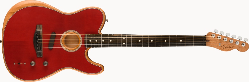 Fender American Acoustasonic Telecaster Ebony Crimson Red