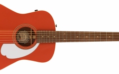 Chitară electro-acustică Fender Malibu Player WN, White Pickguard, Fiesta Red