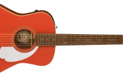 Chitară electro-acustică Fender Malibu Player WN, White Pickguard, Fiesta Red