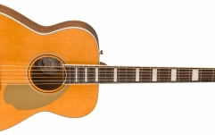 Chitară electro-acustică Fender Malibu Vintage, Ovangkol Fingerboard, Gold Pickguard, Aged Natural