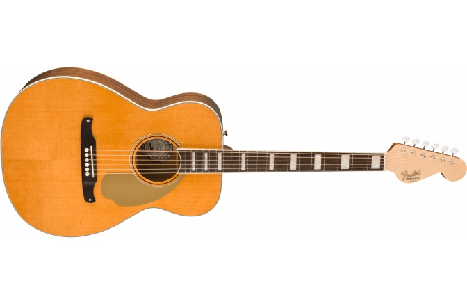 Chitară electro-acustică Fender Malibu Vintage, Ovangkol Fingerboard, Gold Pickguard, Aged Natural