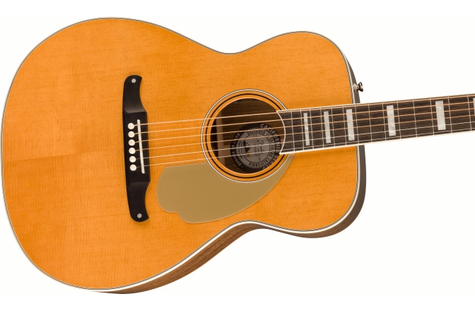 Chitară electro-acustică Fender Malibu Vintage, Ovangkol Fingerboard, Gold Pickguard, Aged Natural