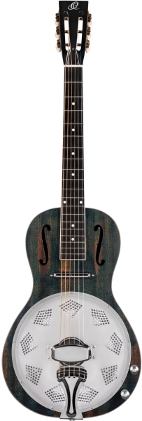 Ortega Americana Series Resonator Guitar 6 String - Distressed Denim Matte / Chrome HW