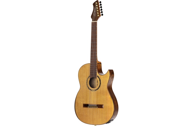 Chitară electro-clasică Ortega Ben Woods Signature Guitar Reversed Headstock Nylon 6 String + Ben Woods Gigbag - Fishman- Clasica Blend System mit XLR Output