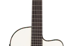 Chitară electro-clasică Ortega Classical Guitar Family Series Pro 4/4 inclusive Gigbag and Strap Thinline Body Slim Neck - WH - White