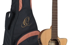 Chitară electro-clasică  Ortega Family Series 3/4 Nylon String Guitar 6-String - Natural + Gig Bag RCE125-3/4