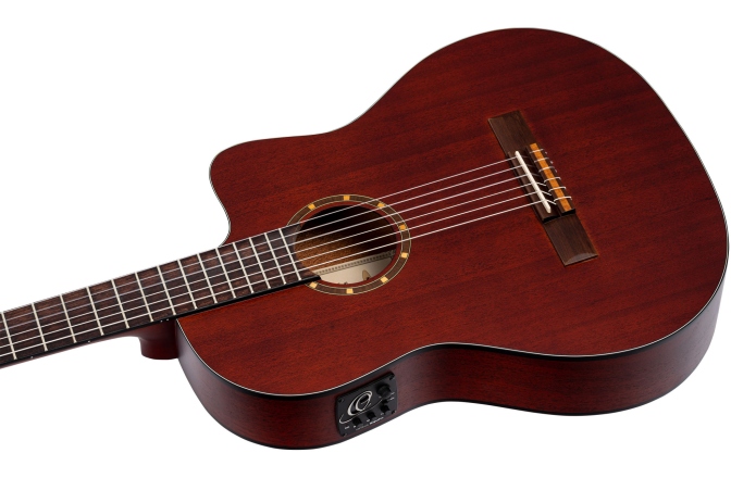 Chitară electro-clasică Ortega Family Thinline Cutaway RCE125MMSN