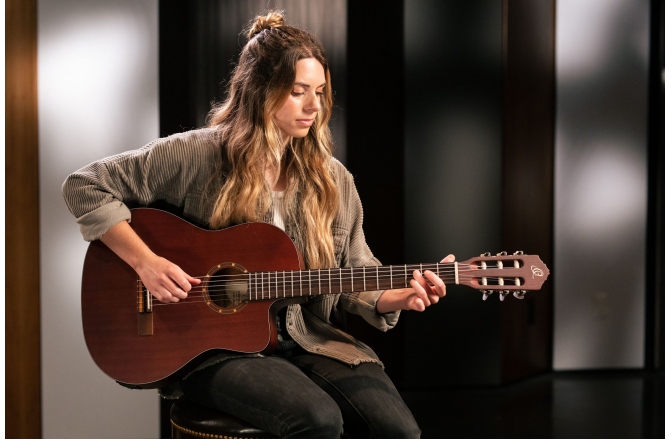 Chitară electro-clasică Ortega Family Thinline Cutaway RCE125MMSN