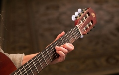 Chitară electro-clasică Ortega Family Thinline Cutaway RCE125MMSN