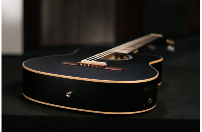 Chitară electro-clasică Ortega Family Thinline Cutaway RCE125SN-SBK