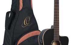 Chitară electro-clasică Ortega Family Thinline Cutaway RCE125SN-SBK