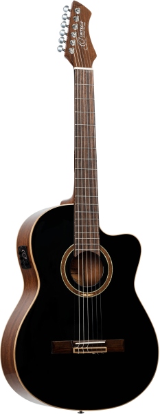 Ortega Performer Series Nylon String Guitar 6 String Cutaway - Black + Bag