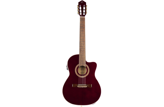 Chitară electro-clasică Ortega Performer Series Nylon String Guitar - Stained Red