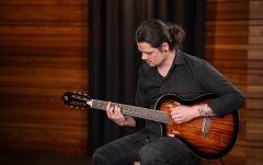 Chitară electro- clasică Ortega TourPlayer DeLuxe Lefty - Acacia Burst + Gig Bag