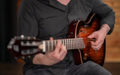 Chitară electro- clasică Ortega TourPlayer DeLuxe Lefty - Acacia Burst + Gig Bag