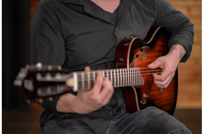 Chitară electro- clasică Ortega TourPlayer DeLuxe Lefty - Acacia Burst + Gig Bag