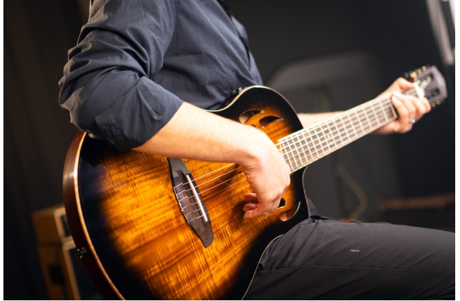 Chitară Electro-Clasică Ortega TourPlayer DeLuxe Nylon Acacia Burst + Gig Bag