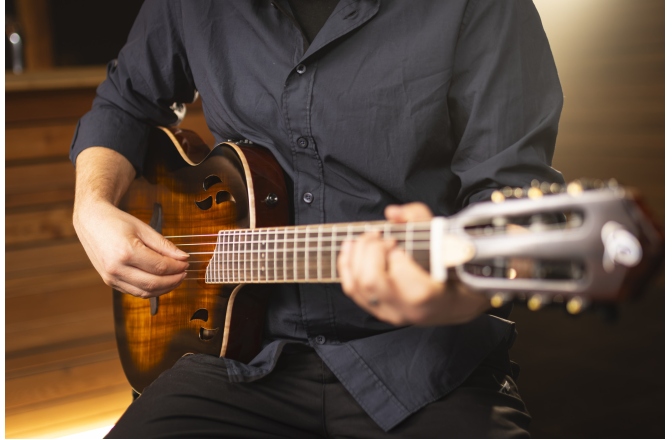 Chitară Electro-Clasică Ortega TourPlayer DeLuxe Nylon Acacia Burst + Gig Bag