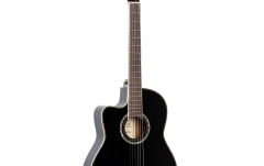 Chitară electro-clasică stângaci Ortega Classical Guitar Family Series Pro 4/4 inclusive Gigbag Thinline Body Slim Neck Lefthand - BK - Black