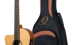 Chitară electro-clasică stângaci Ortega Family Series Pro 4/4 Classical Guitar Slim Neck Lefty - Natural Cedar + Bag