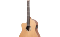 Chitară electro-clasică stângaci Ortega Family Series Pro 4/4 Classical Guitar Slim Neck Lefty - Natural Cedar + Bag