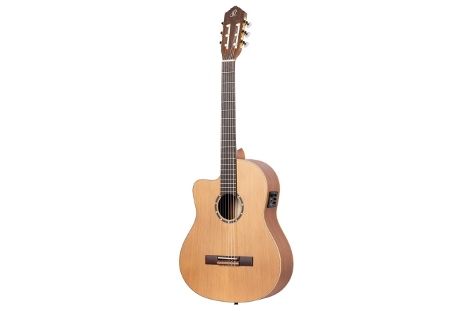 Chitară electro-clasică stângaci Ortega Family Series Pro 4/4 Classical Guitar Slim Neck Lefty - Natural Cedar + Bag