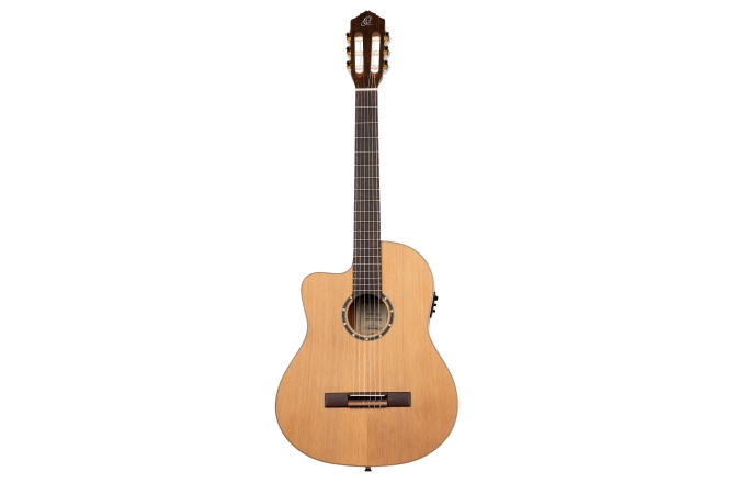 Chitară electro-clasică stângaci Ortega Family Series Pro 4/4 Classical Guitar Slim Neck Lefty - Natural Cedar + Bag
