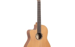 Chitară electro-clasică stângaci Ortega Family Series Pro 4/4 Classical Guitar Slim Neck Lefty - Natural Cedar + Bag
