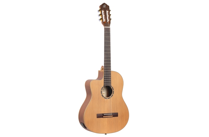 Chitară electro-clasică stângaci Ortega Family Series Pro 4/4 Classical Guitar Slim Neck Lefty - Natural Cedar + Bag