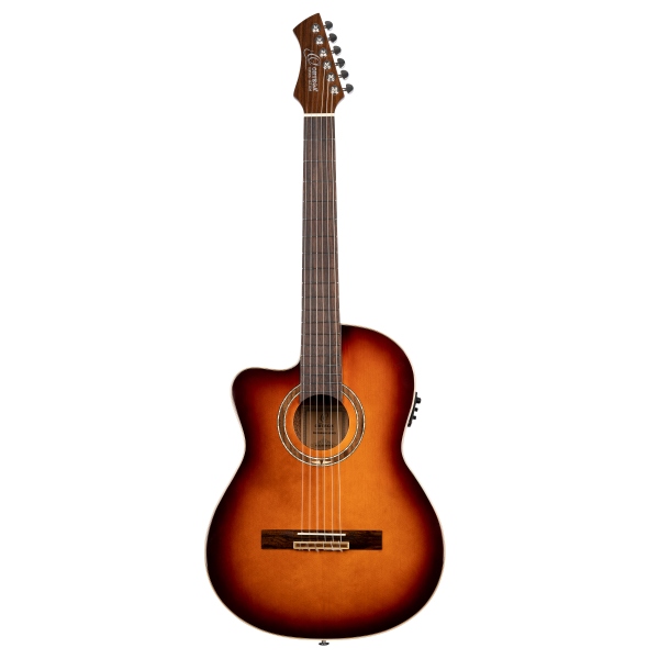 Ortega Perfomer Series Classical Guitar 4/4 Slim Neck Thinline Body Lefty - Spruce + Preamp + Bag