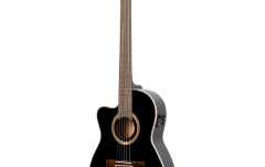Chitară electro-clasică stângaci Ortega Performer Series Classical Guitar  4/4 Slim Neck Thinline Body Lefty - Black + Bag