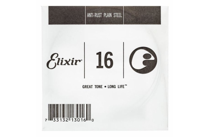 Coardă pentru Chitră Electrică și Acustică Elixir PL016 Plain Steel 13016